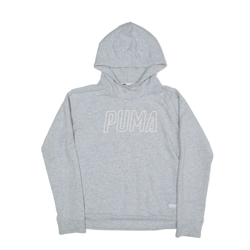 PUMA Hoodie Grey Pullover Womens XS Wide Sleeve Pullover