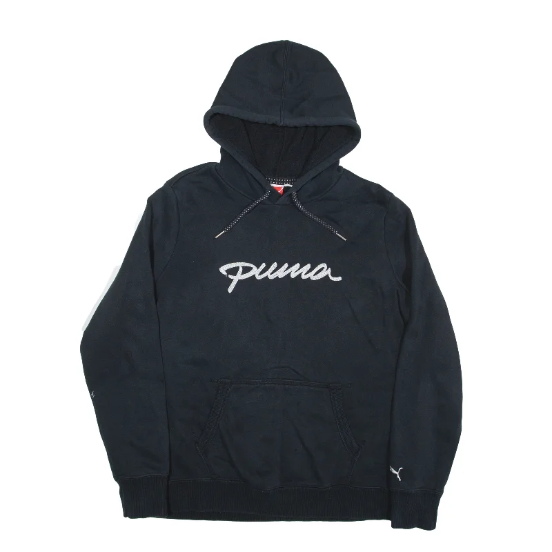 PUMA Hoodie Black Pullover Womens UK 16 Bolero Style Sweater