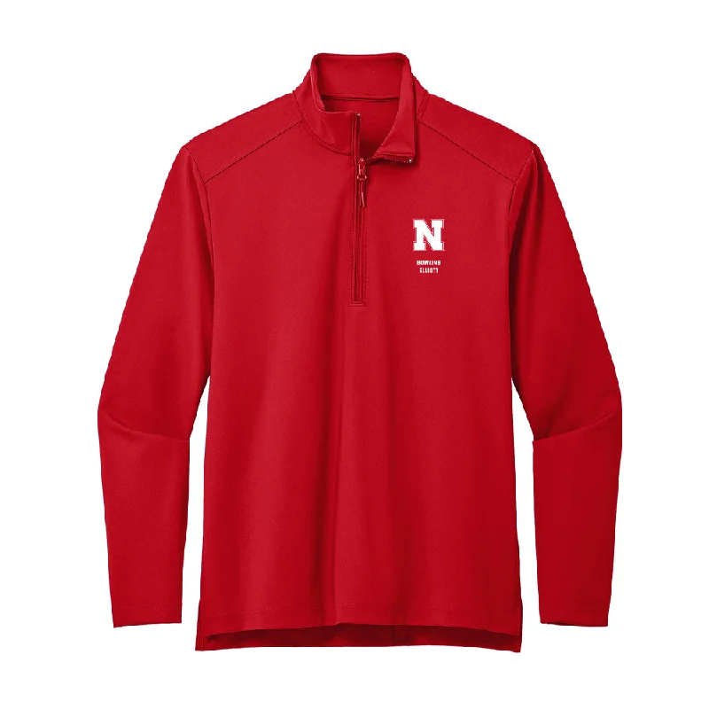 Nebraska - NCAA Women's Bowling : Crystal Elliott - Premium Quarter Zip Jacket A-Line Jacket Boat Neck Shawl Collar Nebraska - NCAA Women's Bowling : Crystal Elliott - Premium Quarter Zip Jacket A-Line Jacket Boat Neck Shawl Collar