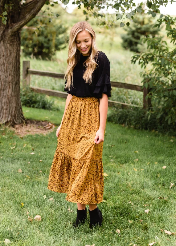 Brown Animal Pattern Midi Skirt - FINAL SALE mini skirt trendy