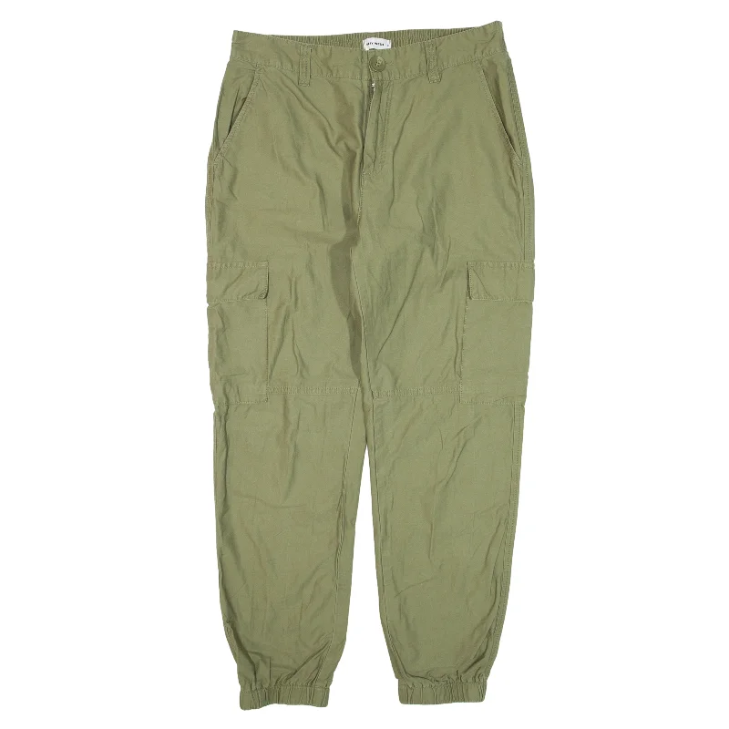 TALLY WEIJL Cargo Trousers Green Regular Tapered Womens W30 L26 Trousers chic elegant