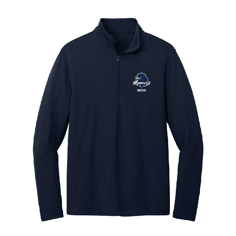 Monmouth - NCAA Women's Bowling : Siyah Sweeny - Lightweight Quarter Zip Jacket Satin Fabric Silk Fabric Chiffon Fabric Monmouth - NCAA Women's Bowling : Siyah Sweeny - Lightweight Quarter Zip Jacket Satin Fabric Silk Fabric Chiffon Fabric