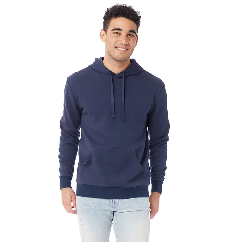 Alternative Apparel Unisex Midnight Navy Go-To Pullover Hooded Sweatshirt Wrist Length Sleeve