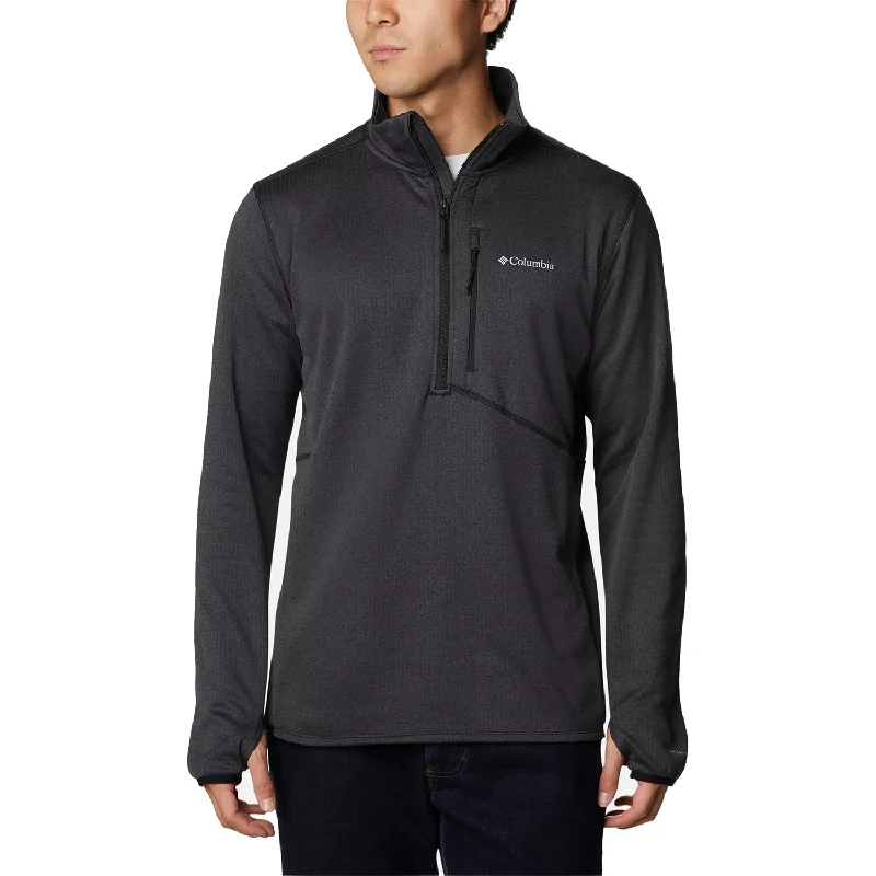 Men's Columbia Park View Fleece Half Zip Pullover Black Set Sleeve Pullover