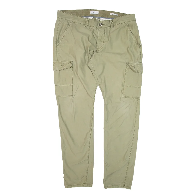 E.D.C Cargo Trousers Green Regular Tapered Womens W36 L31 Trousers trendy modern