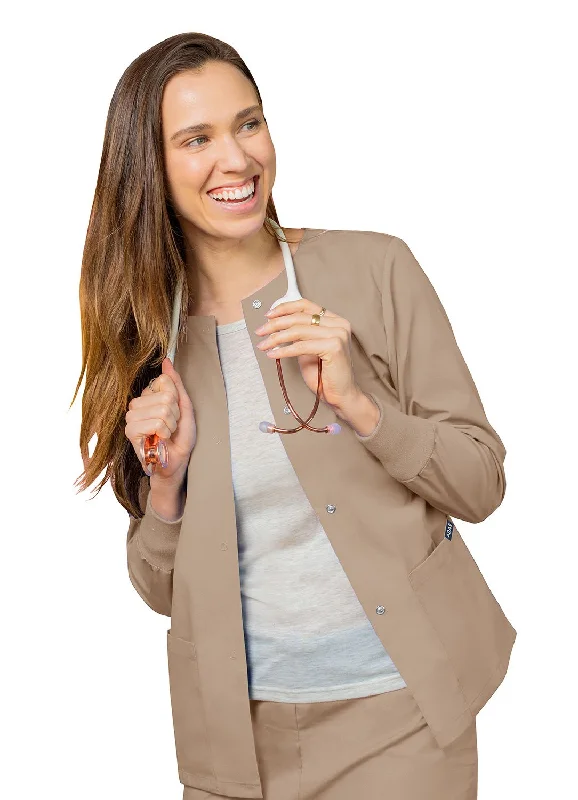 Workwear Scrubs Jacket by Adar XXS-5XL / Khaki Zippered Jacket Buttoned Jacket Snapped Jacket Workwear Scrubs Jacket by Adar XXS-5XL / Khaki Zippered Jacket Buttoned Jacket Snapped Jacket