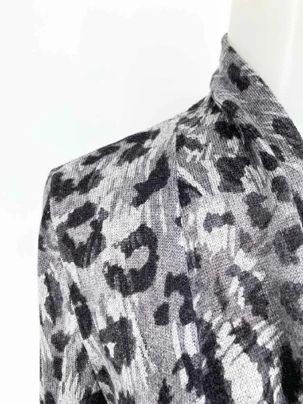 classiques entier Women's Gray Print Open Front Silk Blend Animal Print Cardigan Neon metallic Matte classiques entier Women's Gray Print Open Front Silk Blend Animal Print Cardigan Neon metallic Matte
