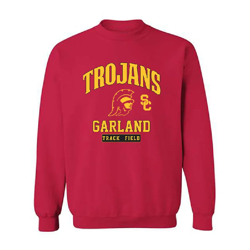 USC - NCAA Women's Track & Field (Outdoor) : Reese Garland - Crewneck Sweatshirt Classic Fashion Shersey Hoodie with Hem Applique Textured Unique