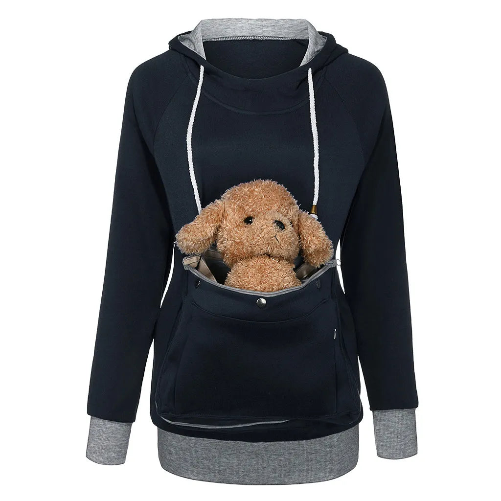 Cat Lovers Sweatshirt women Hoodies Kangaroo Dog Pet Paw Pullovers Cuddle Pouch Sweatshirt Pocket Animal Ear Hooded Dropshipping Open Front Cardigan