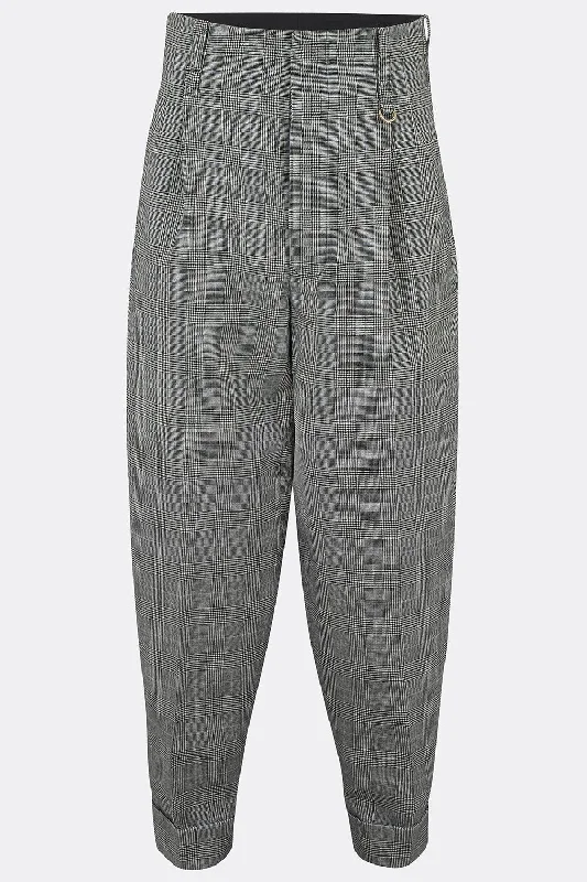 DILLINGER TROUSERS IN PRINCE OF WALES CHECK Trousers Striped Patterned