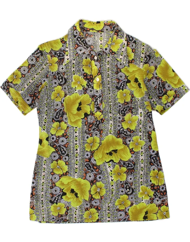 VINTAGE Womens Short Sleeve Pullover Shirt UK 12 Medium Multicoloured Cashmere Luxurious Pullover VINTAGE Womens Short Sleeve Pullover Shirt UK 12 Medium Multicoloured Cashmere Luxurious Pullover