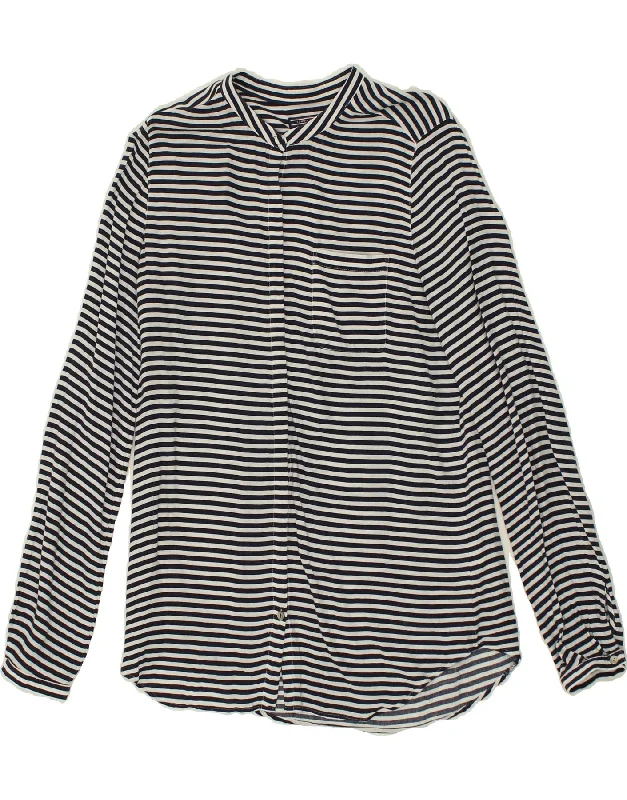 TOMMY HILFIGER Womens Longline Pullover Shirt US 8 Medium Navy Blue Flutter Sleeve Feminine TOMMY HILFIGER Womens Longline Pullover Shirt US 8 Medium Navy Blue Flutter Sleeve Feminine