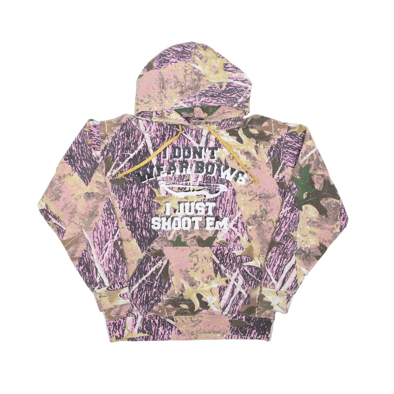 AREA CODE 212 Archery Hoodie Pink Pullover Womens M Scalloped Neck Pullover