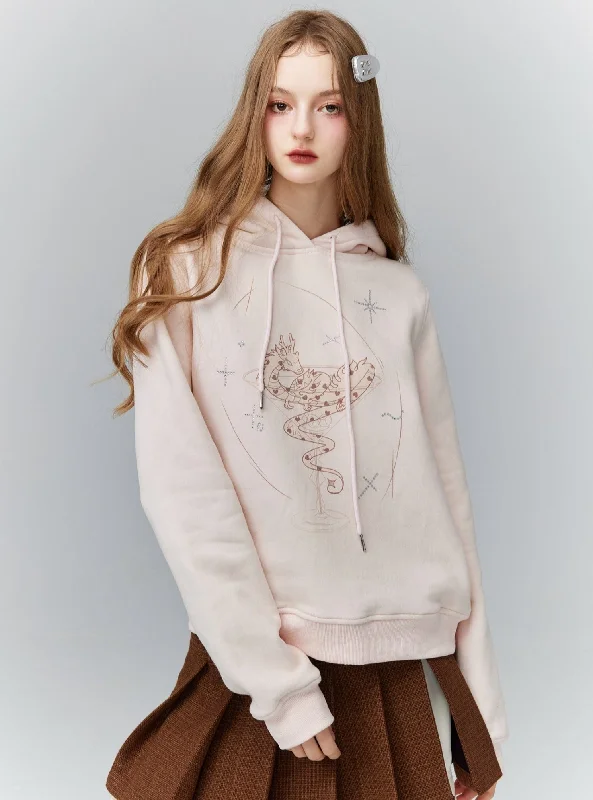 Enchanted Castle Dream Hoodie Hoodie with Toggle Buttons Decorative Unique