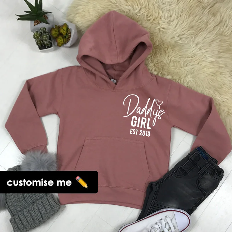 Daddy's Girl Established Mini Logo Hoodie (MRK X) Hoodie with Cuffed Sleeves Snug Secure