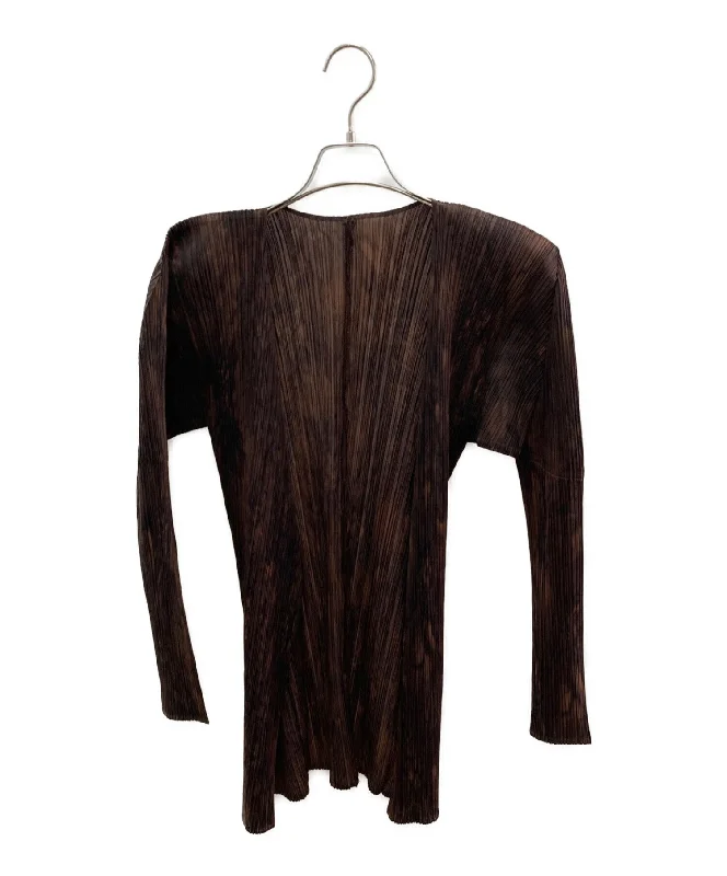 [Pre-owned] PLEATS PLEASE pleated cardigan PP74-JO407 Transparent Opaque Sheer