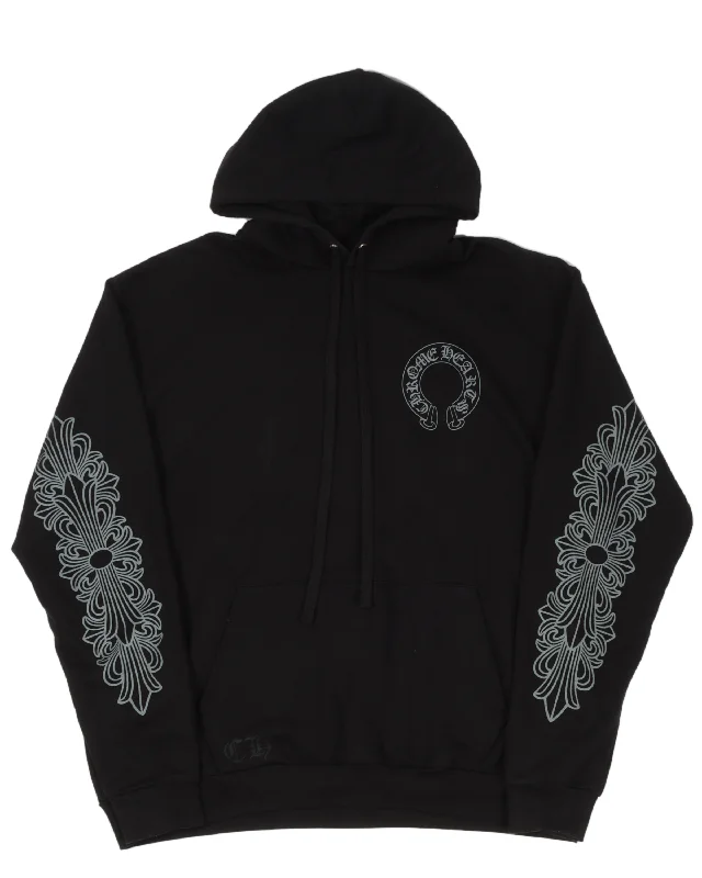 Friends & Family Grey Banner Logo Hoodie Hoodie with High Neck Warm Protective