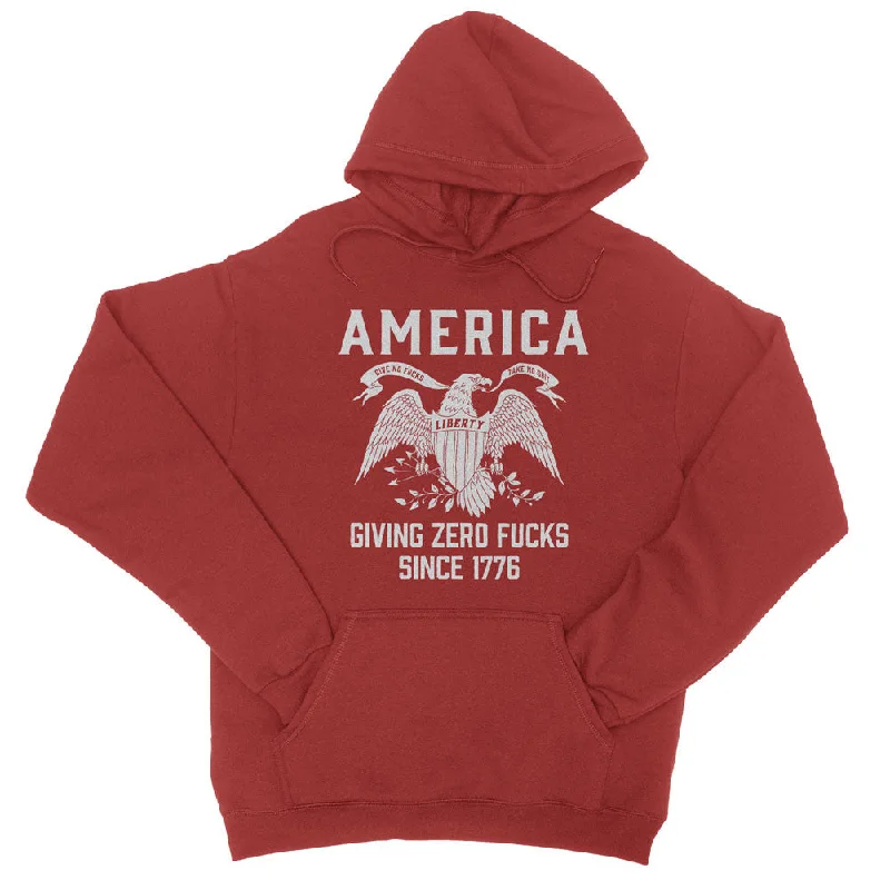 America Giving Zero Fs Hoodie Sweatshirt Hoodie with Zipper Versatile Modern