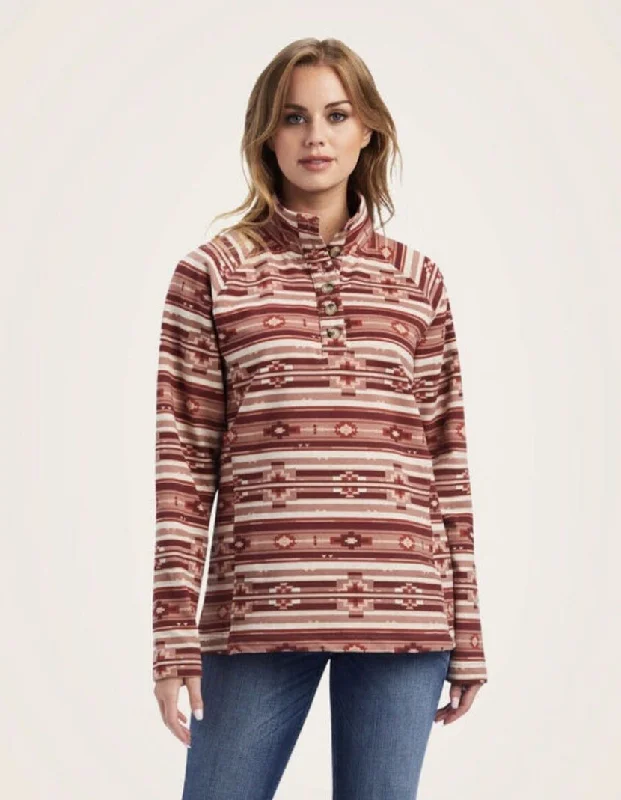 Ariat Real Comfort Southwest Spice 3/4 Button Pullover Deep Neck Pullover