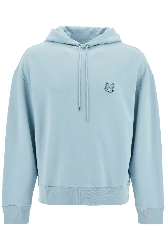 Bold Fox Head Hooded Sweatshirt Hoodie with Button Classic Timeless