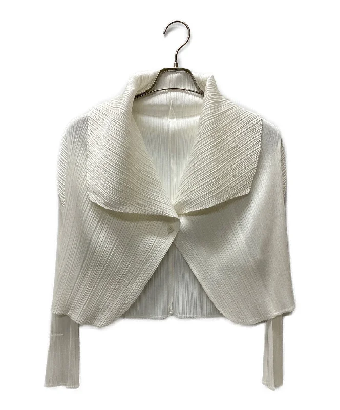 [Pre-owned] PLEATS PLEASE pleated cardigan Cotton Fabric Linen Fabric Terry Fabric