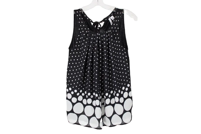 Elle Black White Polka Dot Tank | XS ribbed tank top