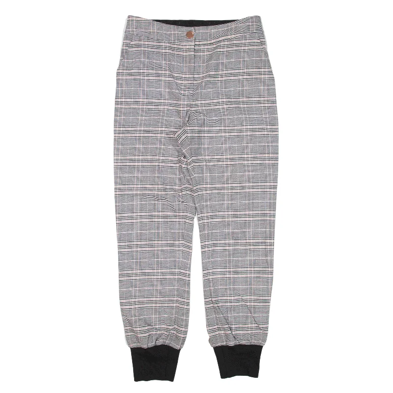 TED BAKER Check Trousers Grey Regular Tapered Womens W27 L26 Trousers Yoga Stretchy