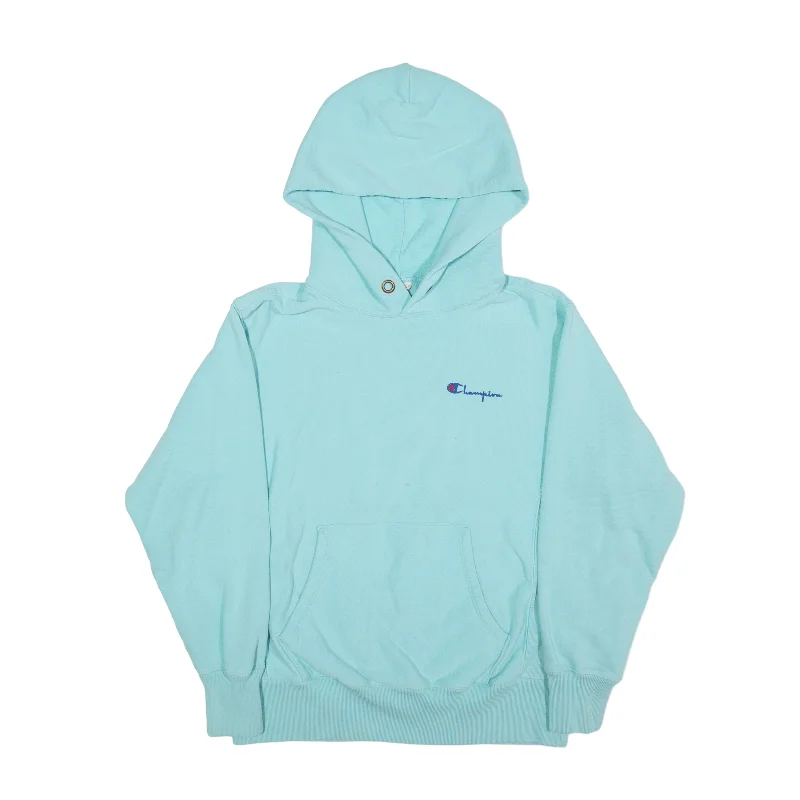 CHAMPION Reverse Weave Hoodie Blue Pullover Womens S Box Sleeve Comfort