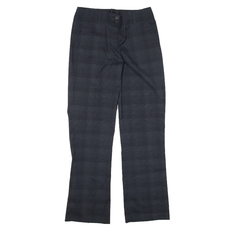 NIKE Golf Check Trousers Grey Regular Straight Womens W28 L29 Skinny Trousers Denim Stretchy