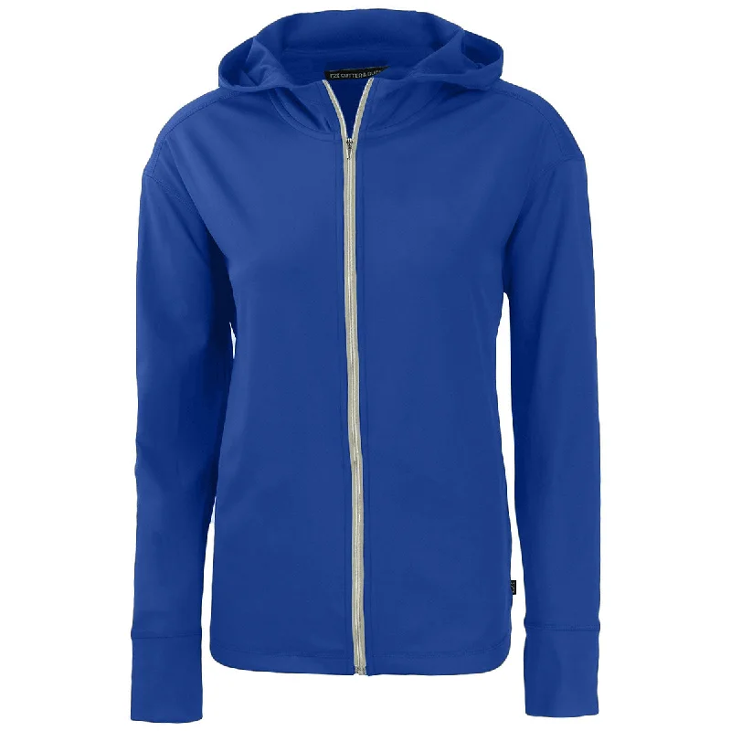 Cutter & Buck Women's Tour Blue Daybreak Eco Recycled Full Zip Hoodie Hoodie with Earth Tones Natural Calm