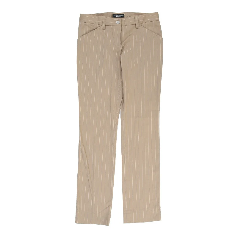 Dolce & Gabbana Trousers - 30W UK 8 Beige Cotton Trousers Velvet Soft