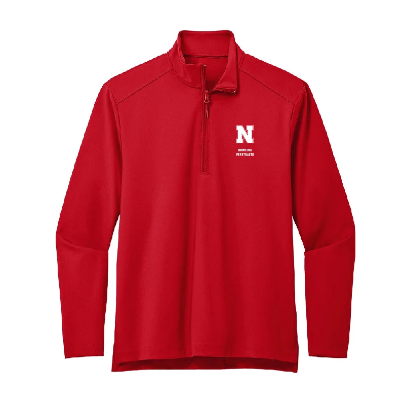 Nebraska - NCAA Women's Bowling : Kayla Verstraete - Premium Quarter Zip Jacket Oversized Jacket Tailored Jacket Straight Jacket Nebraska - NCAA Women's Bowling : Kayla Verstraete - Premium Quarter Zip Jacket Oversized Jacket Tailored Jacket Straight Jacket