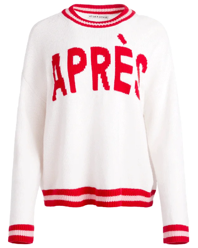 Ecru Multi Ogden Apres Pullover Ruffle Neck Pullover