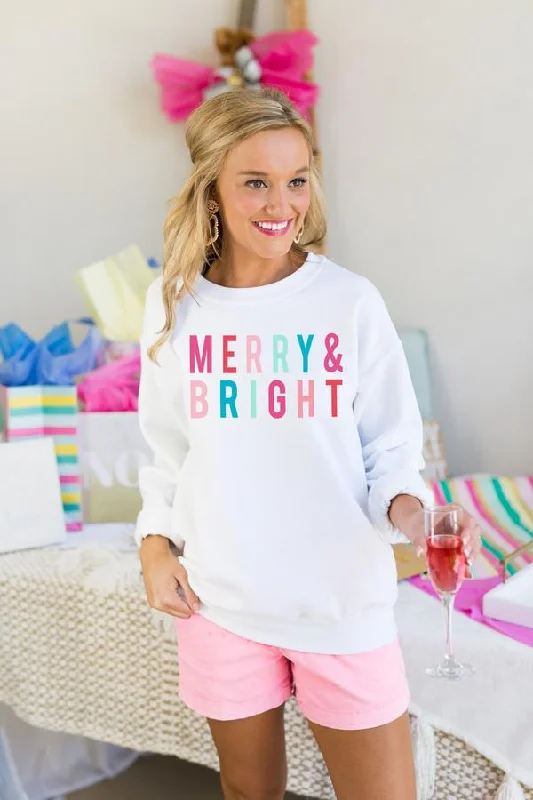 Gameday Couture The "Merry & Bright" Soft Crew Fleece Pullover Crew Neck Wool