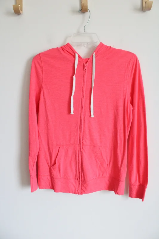 Old Navy Neon Pink Zip Up Lightweight Hoodie | XS Hoodie with High Neck Warm Protective Old Navy Neon Pink Zip Up Lightweight Hoodie | XS Hoodie with High Neck Warm Protective
