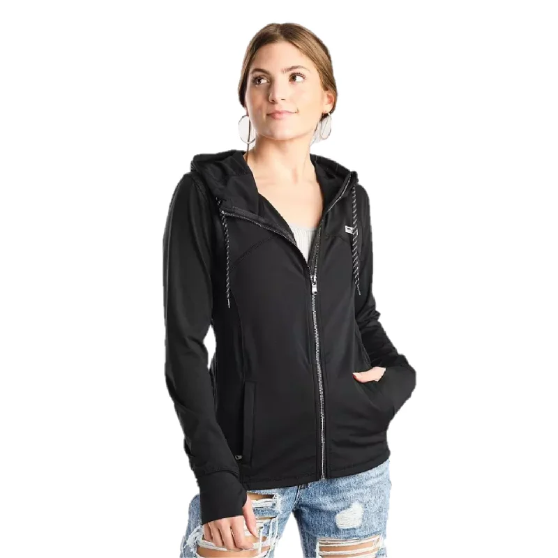 Kimes Ranch® Ladies Lovell Black Hooded Jacket 122602 Zippered Jacket Buttoned Jacket Snapped Jacket