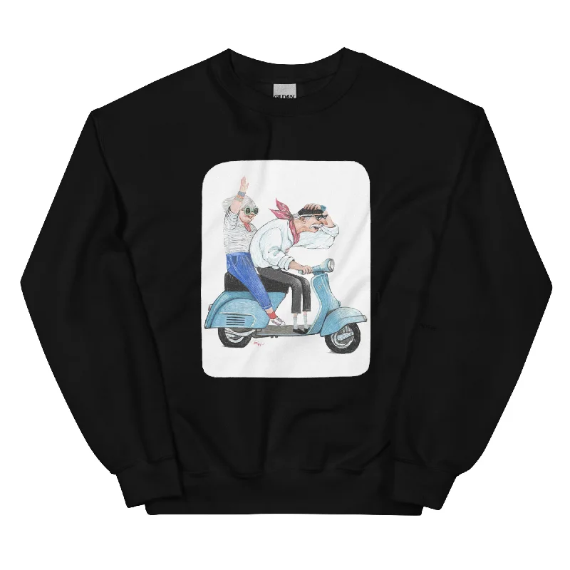 VESPA Unisex Fleece Sweatshirt Hoodie with Hem Patch Decorative Personalized