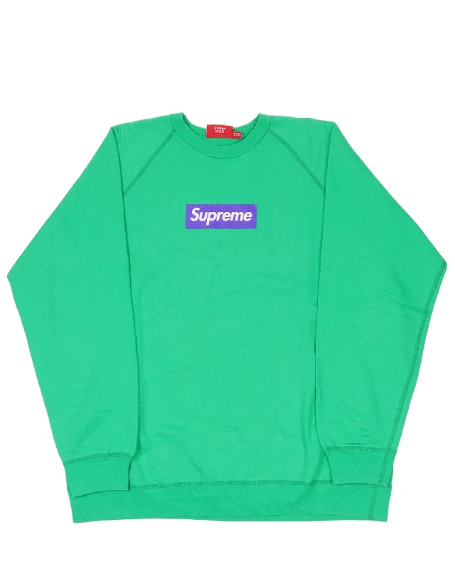2007 Purple Screen Print Box Logo Crewneck Sweatshirt Hoodie with Elastic Waist Stretchable Comfortable