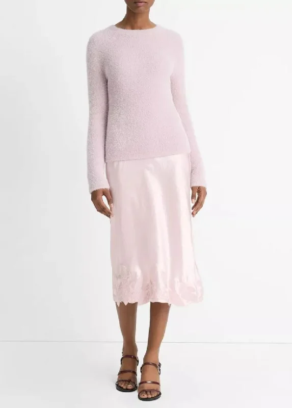 Vince Lurex Soft Eyelash Pullover Jewel Neck Pullover