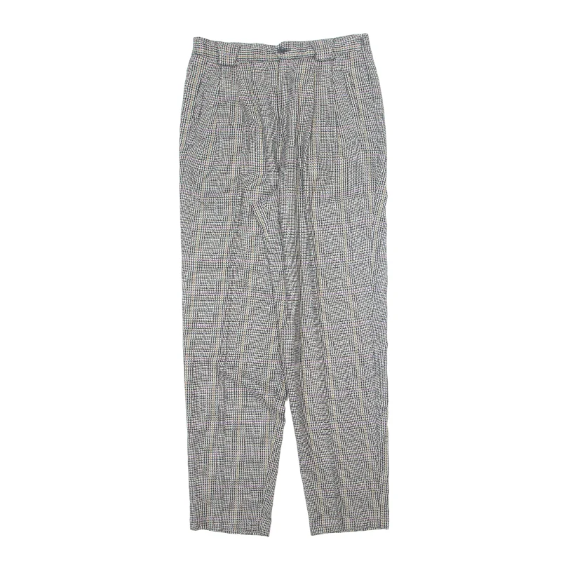 CASABLANCA Chino Check Trousers Grey Relaxed Tapered Womens W28 L28 Trousers Favorite Customer