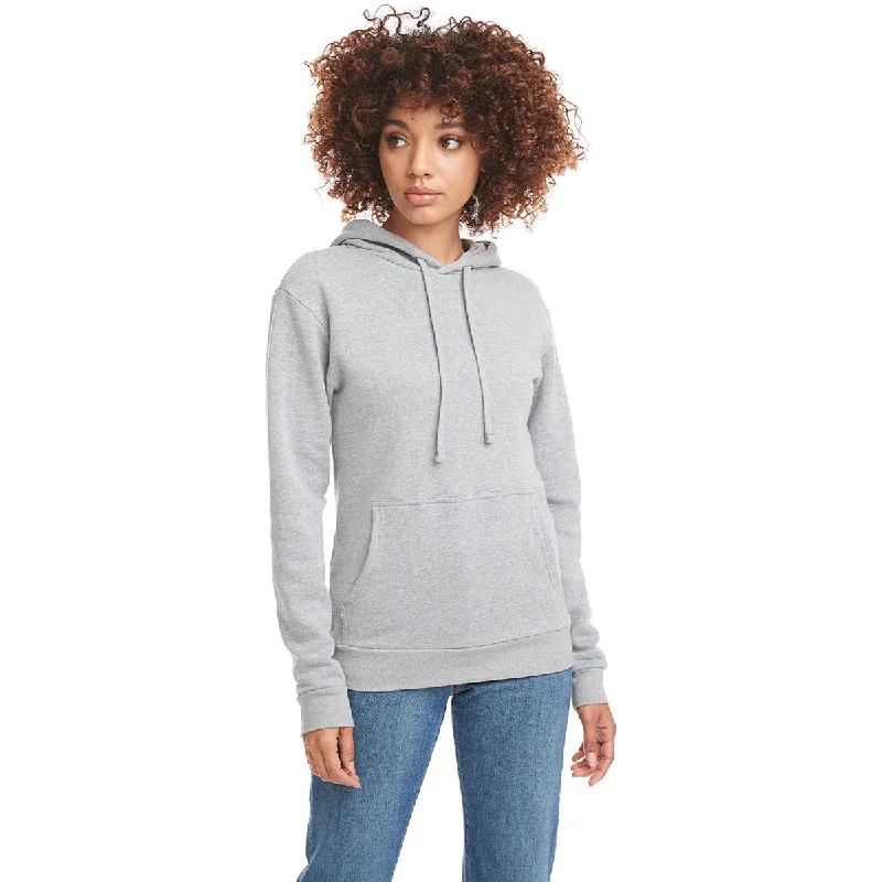 Next Level Unisex Heather Grey Classic PCH Pullover Hooded Sweatshirt Polo Neck Sweater