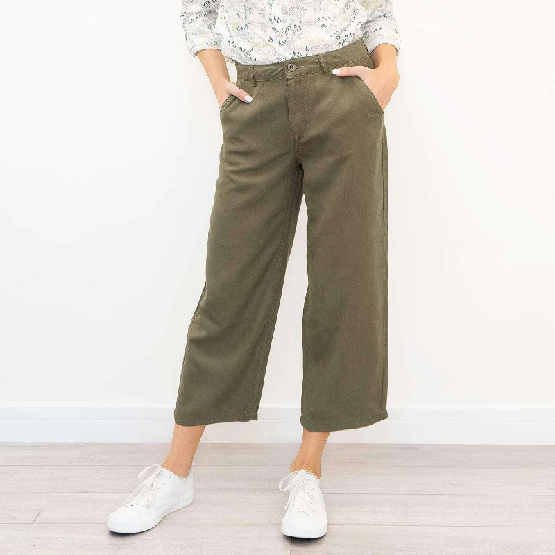White Stuff Wide Leg Relaxed Soft Casual Khaki Trousers Trousers practical durable