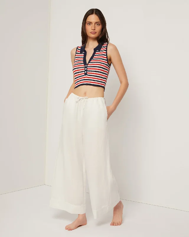 Linen Rib Polo Tank long tank top
