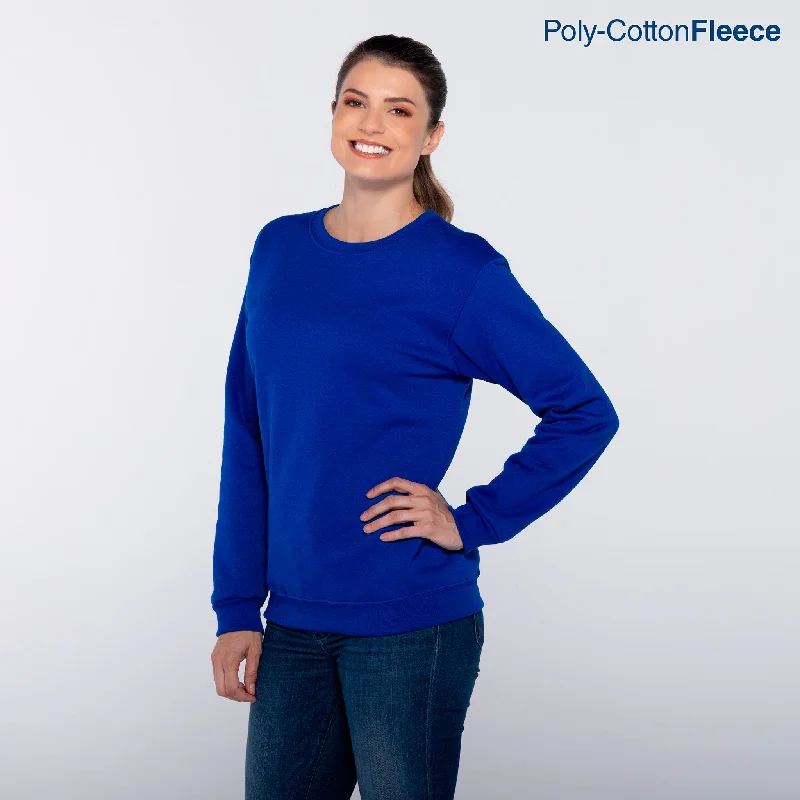 Adult Unisex Crew Neck Sweatshirt (Royal) Hoodie with Bell Sleeves Flared Feminine