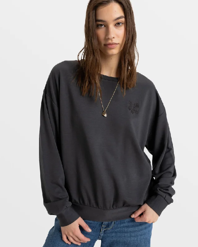 Roxy Surfing By Moonlight Pullover Sweatshirt Turtleneck Warm Pullover