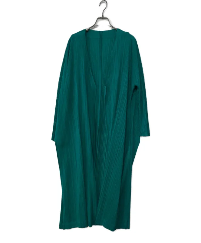 [Pre-owned] PLEATS PLEASE long cardigan PP71-JA603 Terry Blend Velvet Blend Canvas Blend