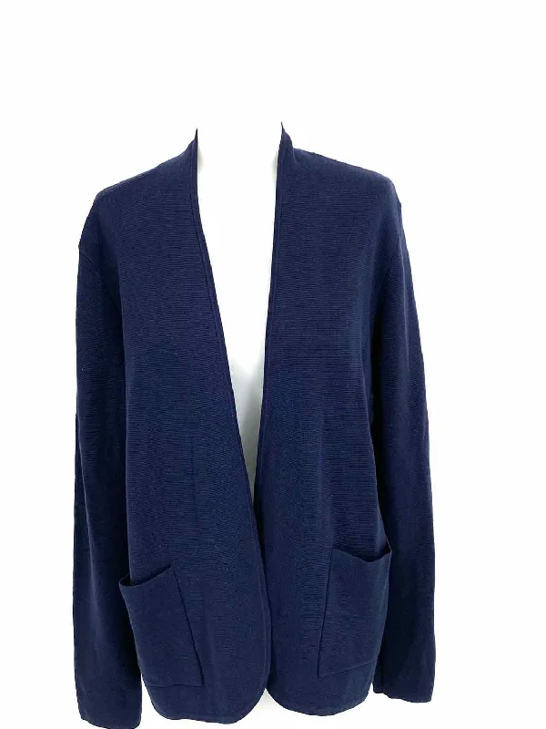 Eileen Fisher Women's Navy Open Front Size L Cardigan Mesh Fabric Canvas Fabric Denim Fabric Eileen Fisher Women's Navy Open Front Size L Cardigan Mesh Fabric Canvas Fabric Denim Fabric