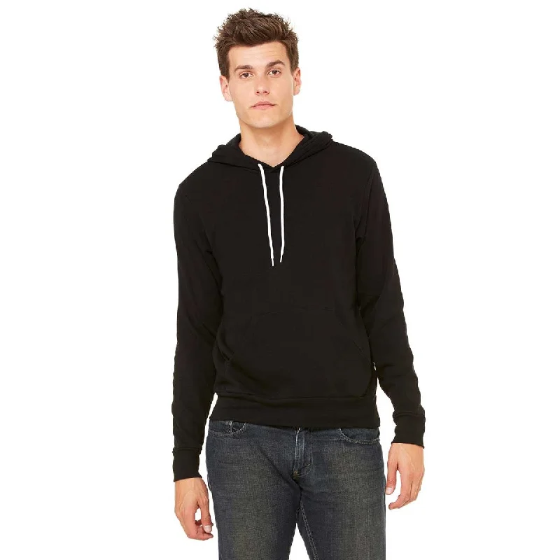 Bella + Canvas Unisex Black Pullover Hoodie One Shoulder Top