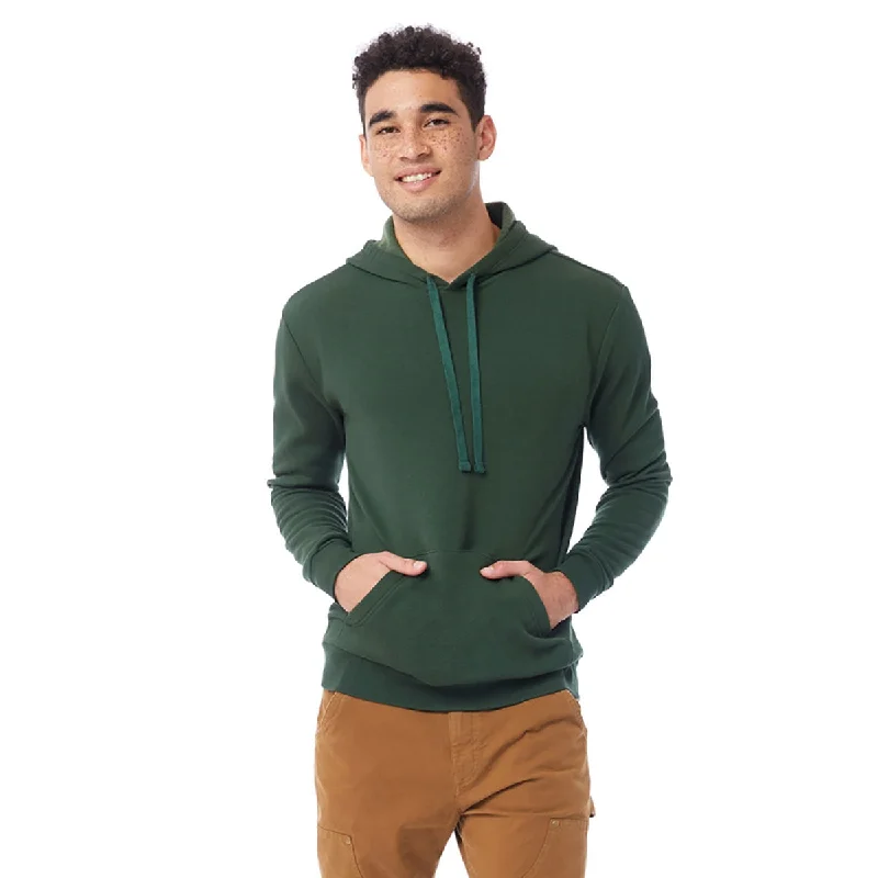 Alternative Apparel Unisex Varsity Green Go-To Pullover Hooded Sweatshirt Fleece Warm Pullover