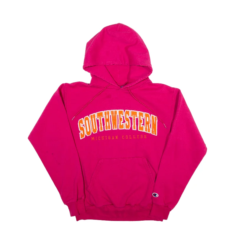 CHAMPION Southwestern Michigan College USA Hoodie Pink Pullover Womens S Gathered Sleeve Pullover CHAMPION Southwestern Michigan College USA Hoodie Pink Pullover Womens S Gathered Sleeve Pullover